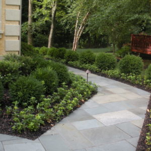 Natural bluestone walks can be designed with many different unique styles.