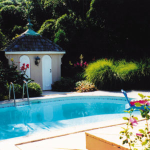 This private pool garden landscape was designed for one to feel as if they are on a tropical vacation.